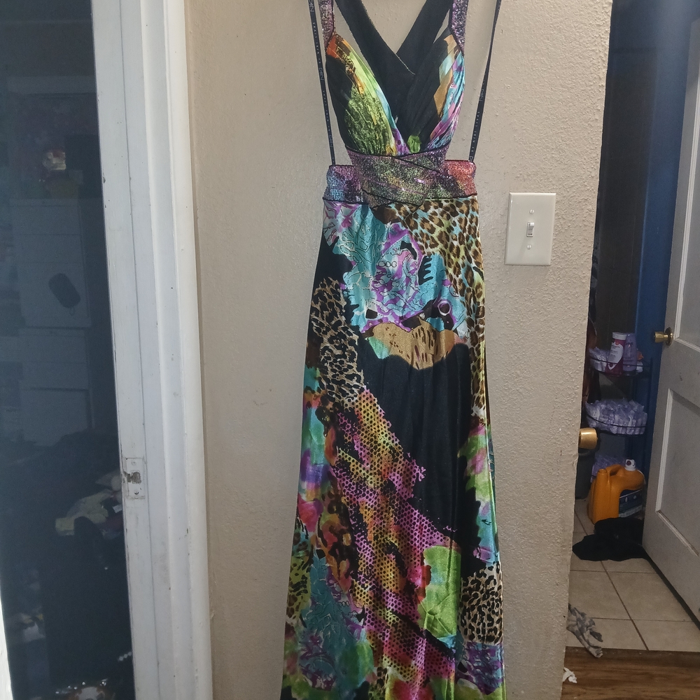 Niki Lavis Vibrant Multicolor Prom Dress